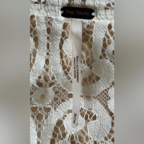 Free people Victorian Ivory Lace drop waist V-neck sleeveless mini dress Size M - Picture 7 of 12